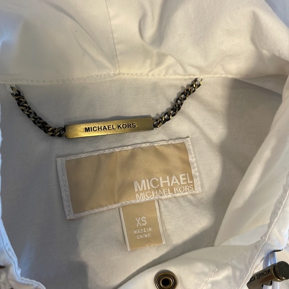 Michael Kors woman’s spring summer white 100% cotton jacket lightweight hood XS - Picture 14 of 15